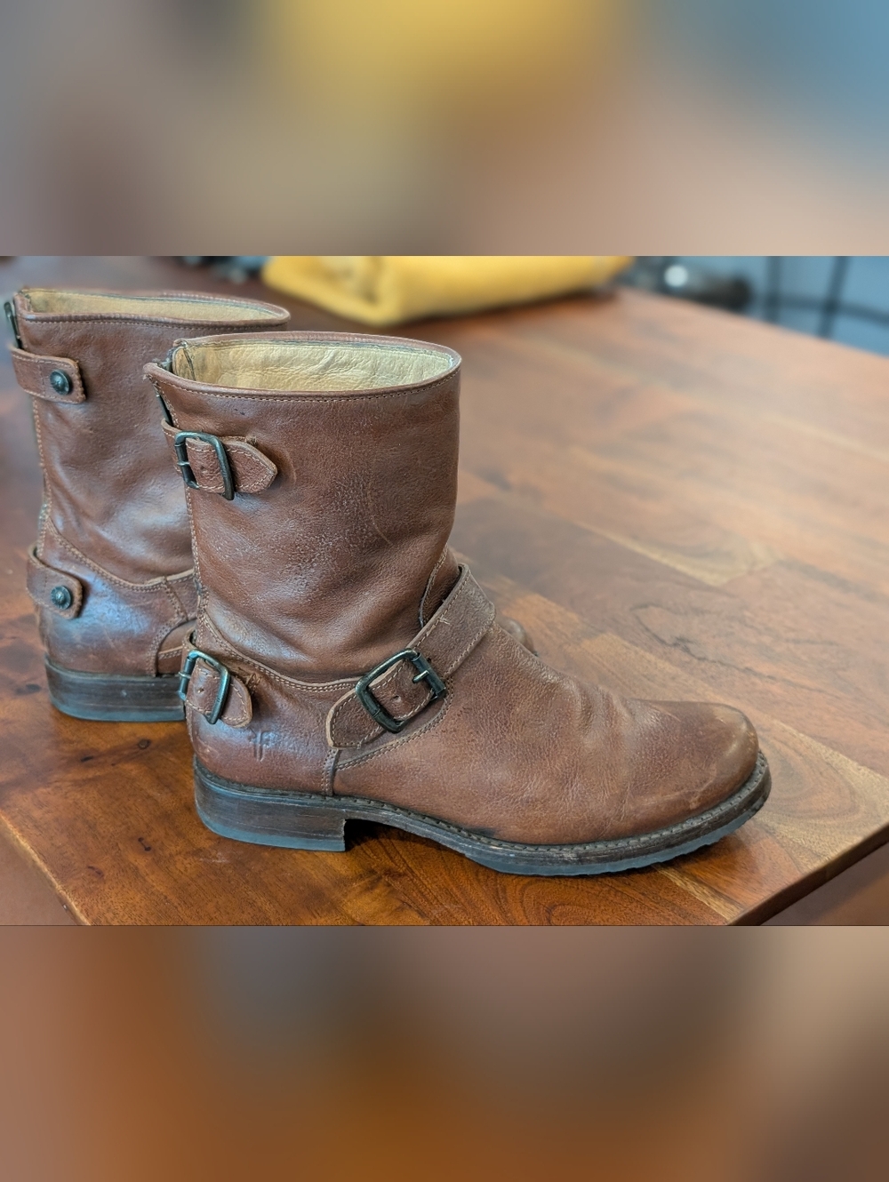 Frye Veronica Boots Size 8.5 Cognac Brown